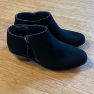Vegan suede ankle bootie